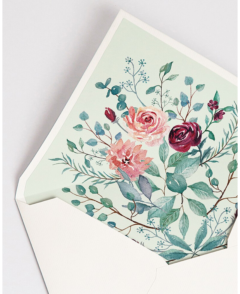 Envelopes Forrados com Eucalipto e Rosas | Marmarina Envelopes Forrados com Eucalipto e Rosas | Marmarina