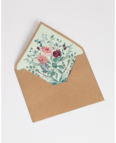 Envelopes Forrados com Eucalipto e Rosas | Marmarina