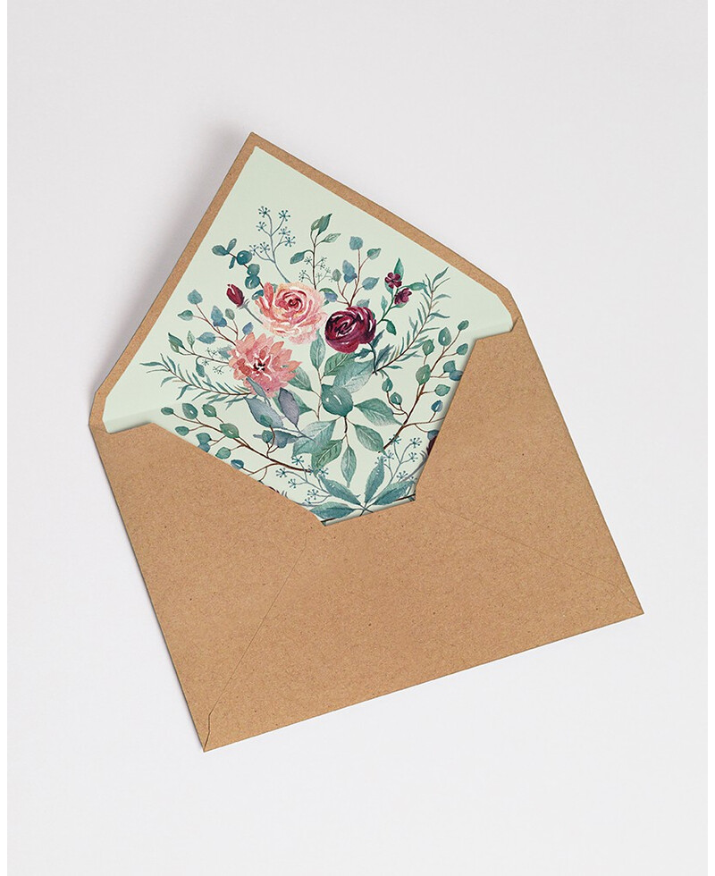Envelopes Forrados com Eucalipto e Rosas | Marmarina Envelopes Forrados com Eucalipto e Rosas | Marmarina