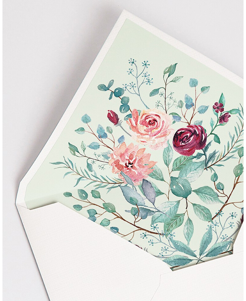 Envelopes Forrados com Eucalipto e Rosas | Marmarina Envelopes Forrados com Eucalipto e Rosas | Marmarina