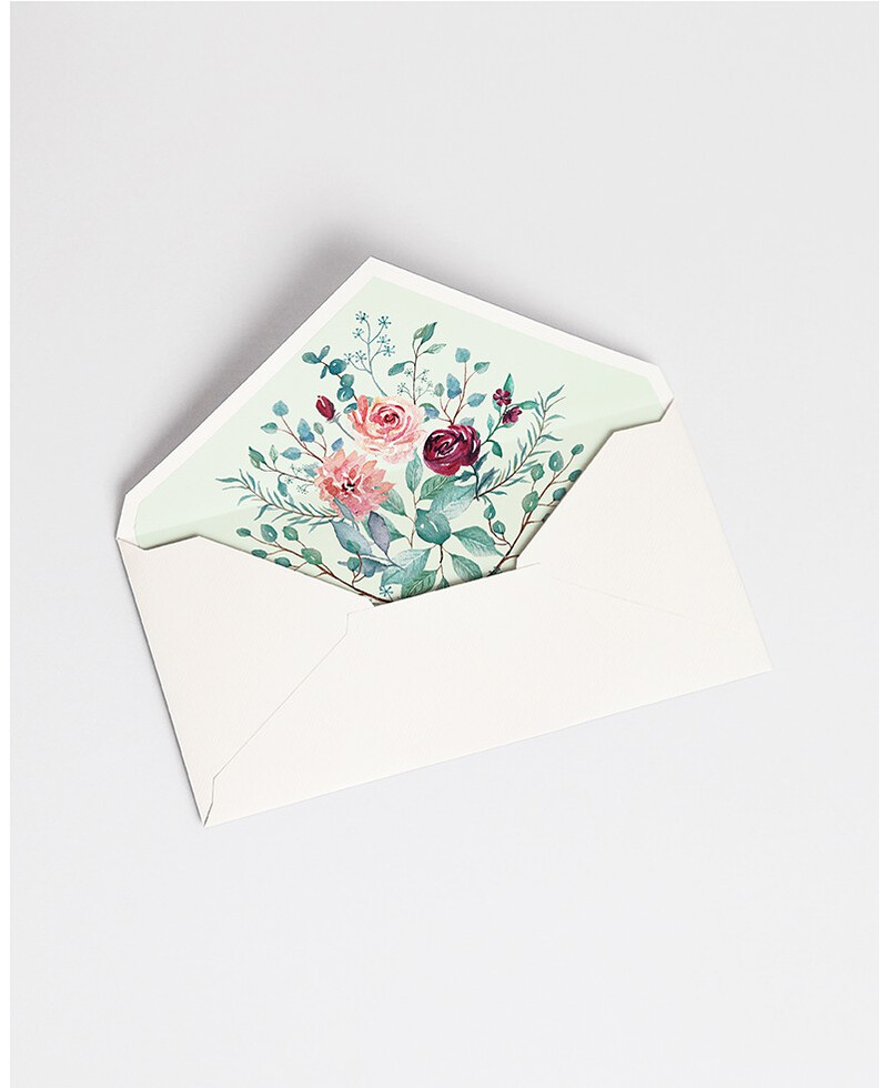 Envelopes Forrados com Eucalipto e Rosas | Marmarina Envelopes Forrados com Eucalipto e Rosas | Marmarina