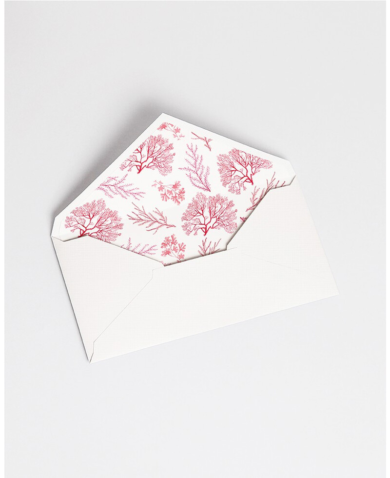 Envelopes with Coral Reef Lining | Marmarina Envelopes with Coral Reef Lining | Marmarina