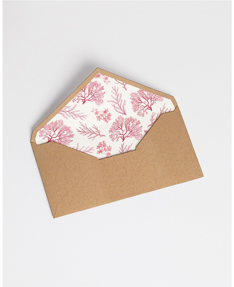 Envelopes with Coral Reef Lining | Marmarina Envelopes with Coral Reef Lining | Marmarina