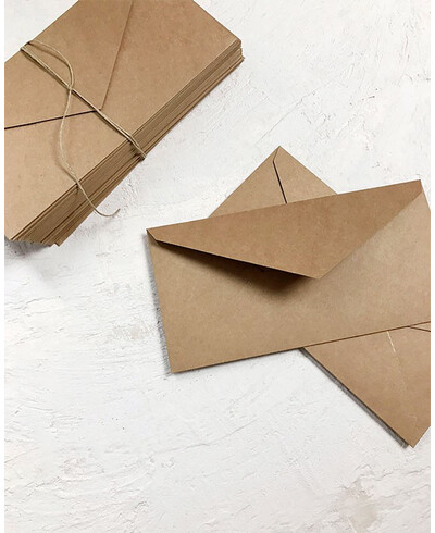 Envelopes de casamento kraft americanos