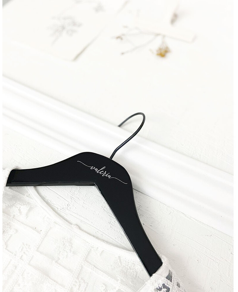 Black Name Wedding Hanger Black Name Wedding Hanger