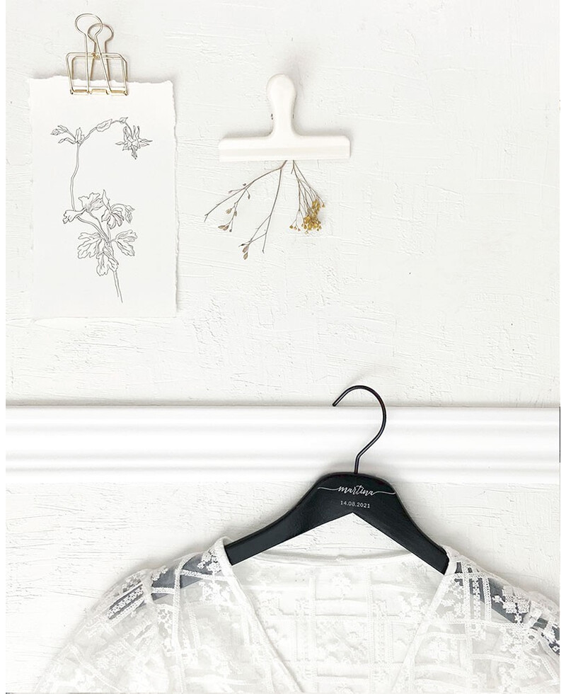 Black Wedding Hanger Name Date Black Wedding Hanger Name Date
