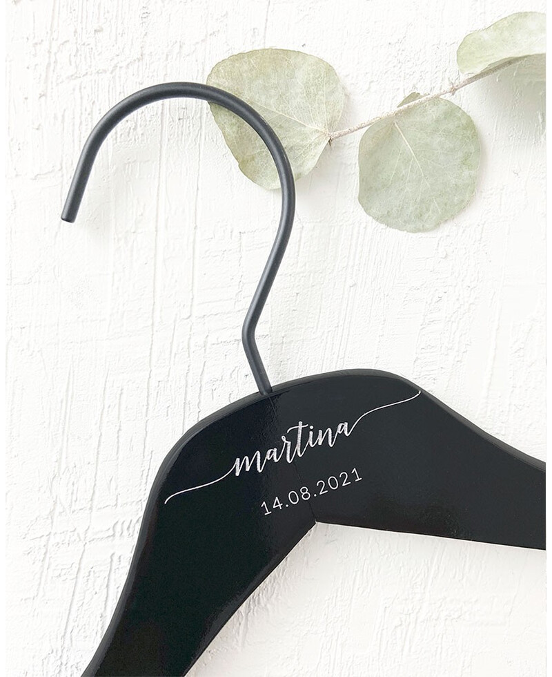 Black Hanger Name Date Wedding Black Hanger Name Date Wedding
