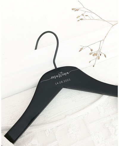 Black Hanger Name Date Weddings