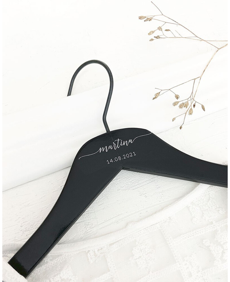 Black Hanger Name Date Weddings Black Hanger Name Date Weddings