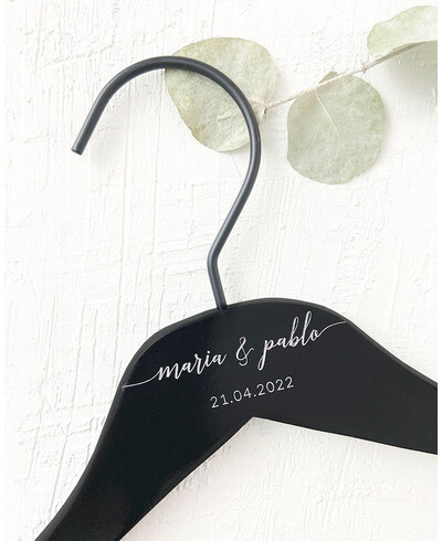 Cabide Preto Nomes Data Casamento