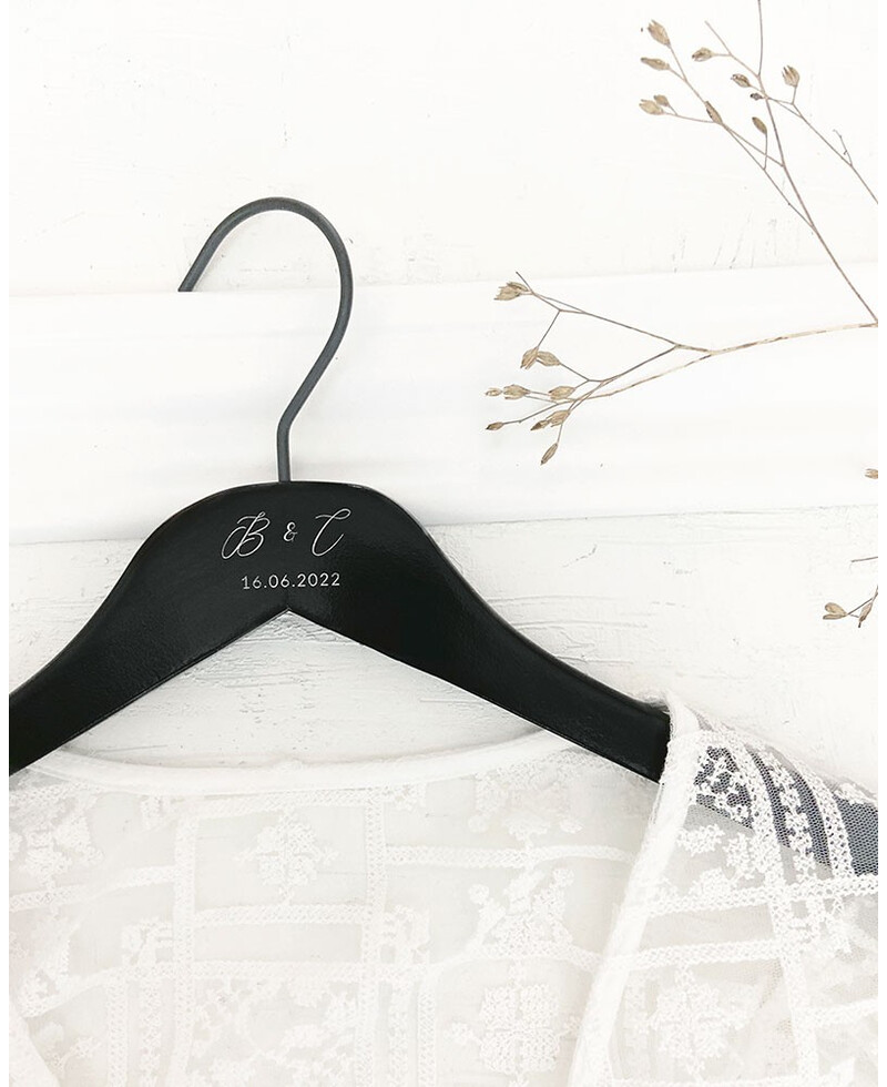 Black Hanger Initials Date Weddings Black Hanger Initials Date Weddings