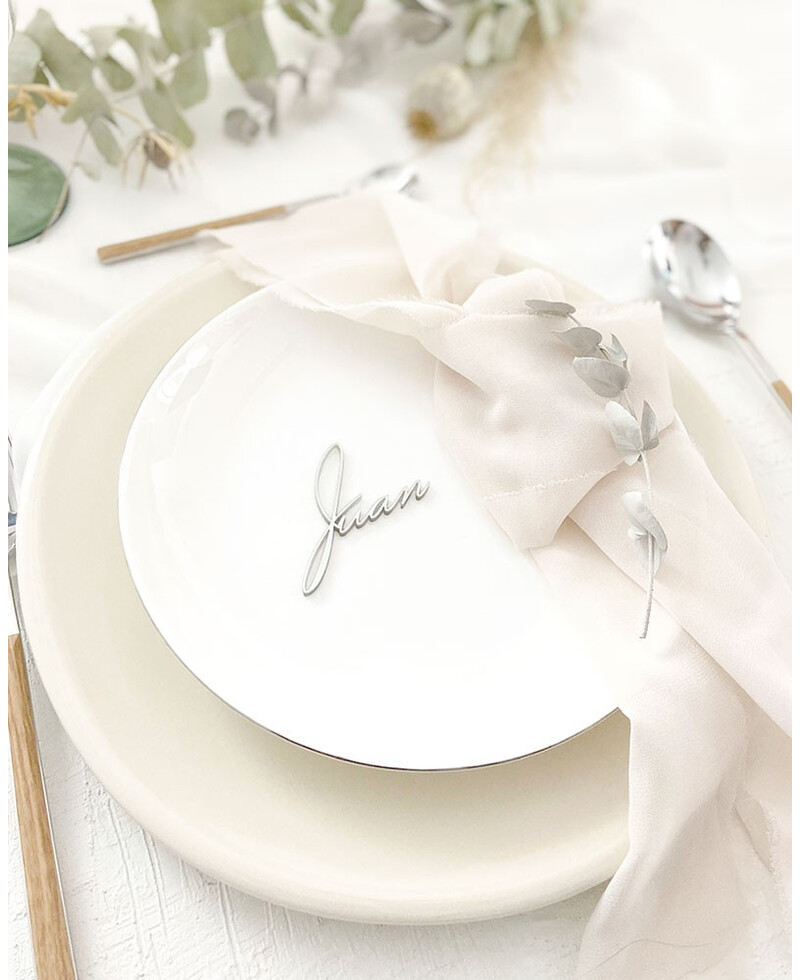 Nome de Marcadores de Casamento de Prata Nome de Marcadores de Casamento de Prata