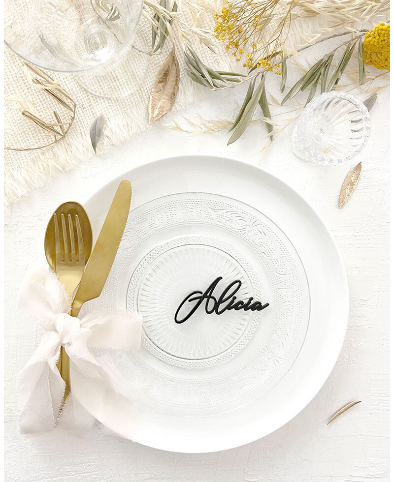Marcadores de casamento pretos