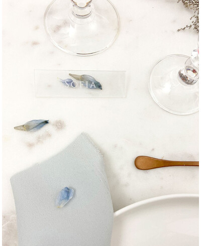 Marcadores de casamento transparentes
