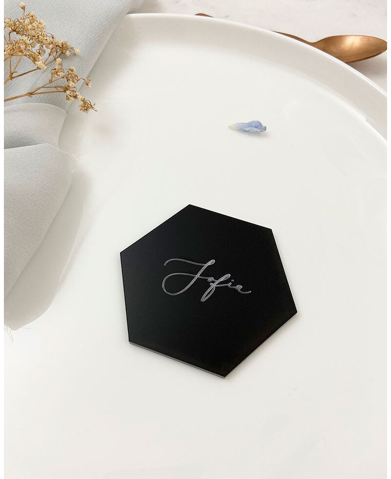 Espaço reservado de casamento hexagonal Espaço reservado de casamento hexagonal