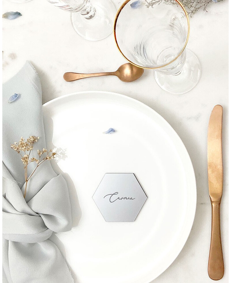 Espaço reservado de casamento hexagonal Espaço reservado de casamento hexagonal