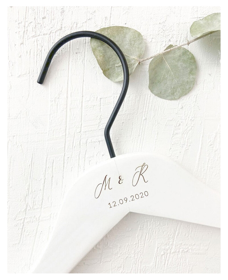 Cintre Blanc Initiales Date Mariage Cintre Blanc Initiales Date Mariage