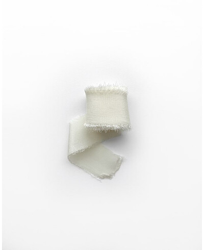 Ruban de soie naturelle blanc cassé