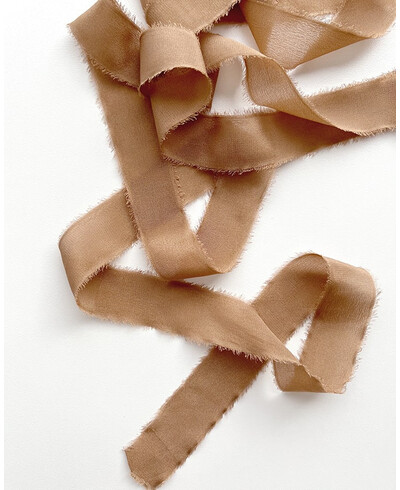 Dark brown silk ribbon