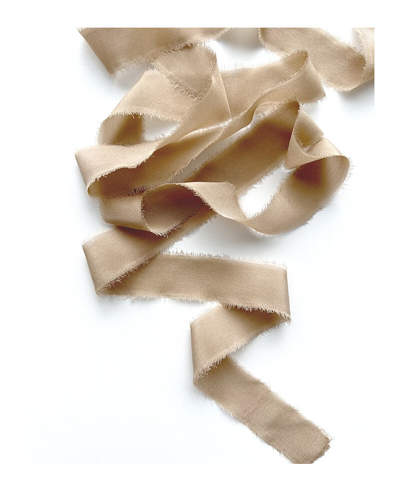 Light brown silk ribbon