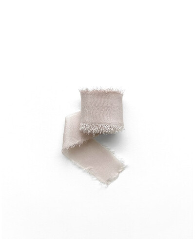 Noeud en lin de soie beige