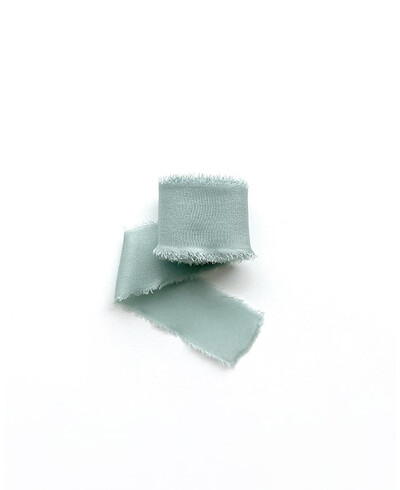 Noeud en soie vert menthe