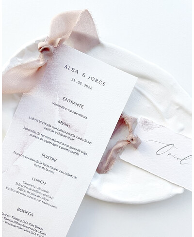 Ruban de soie naturelle pour papeterie de mariage
