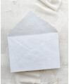 Envelope exclusivo feito à mão em algodão branco