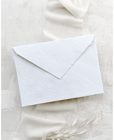 Envelope de algodão branco feito à mão premium