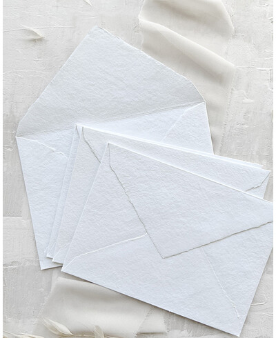 Envelopes feitos à mão da mais alta qualidade cor de algodão branco