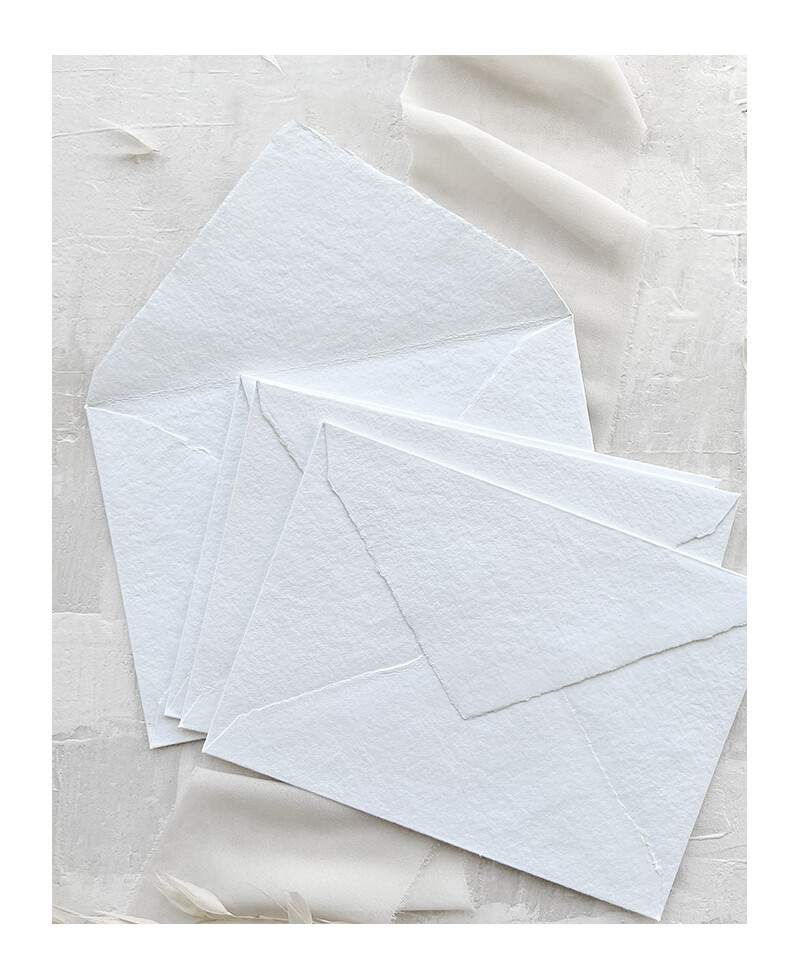 Envelopes feitos à mão da mais alta qualidade cor de algodão branco Envelopes feitos à mão da mais alta qualidade cor de algodão branco