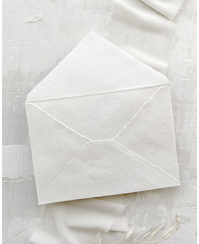 Envelope branco marfim feito à mão exclusivo