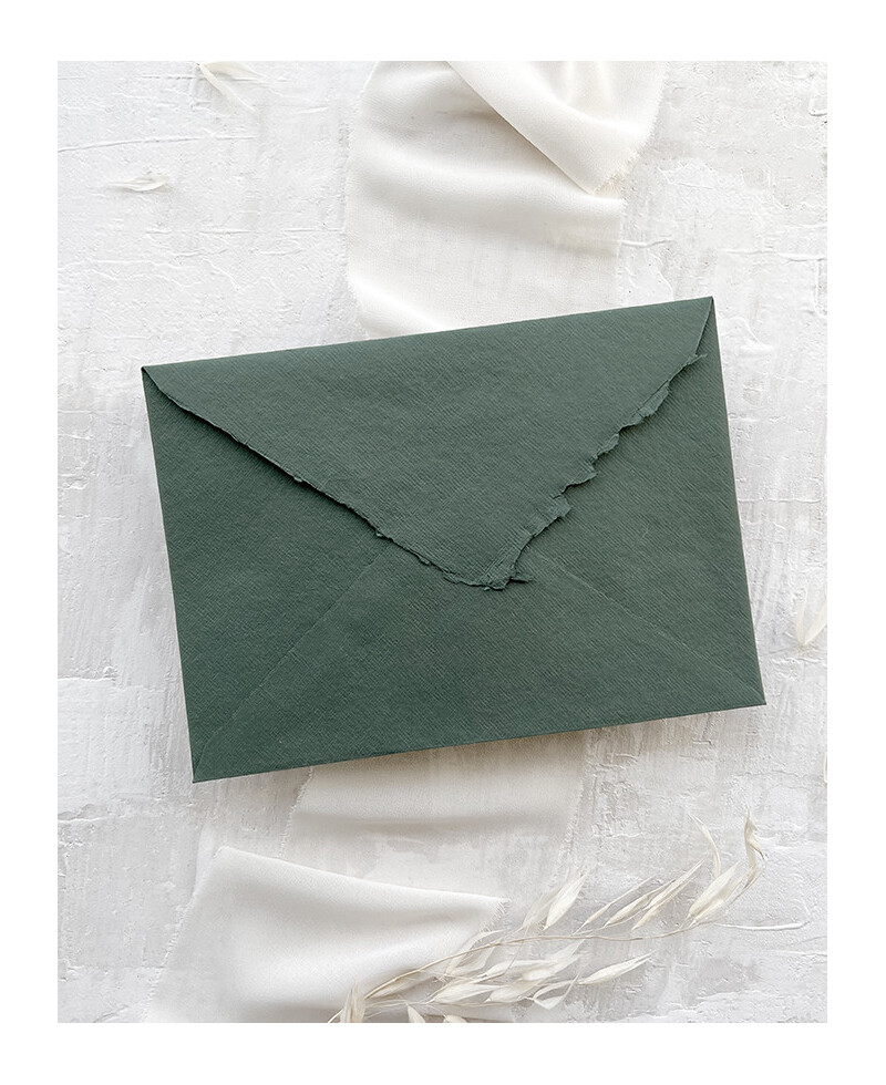Envelope artesanal premium verde escuro Envelope artesanal premium verde escuro
