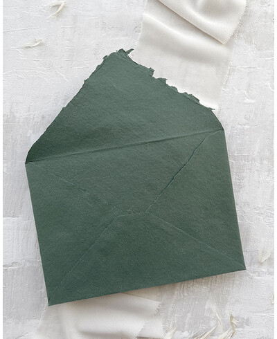 Envelope verde escuro feito à mão exclusivo