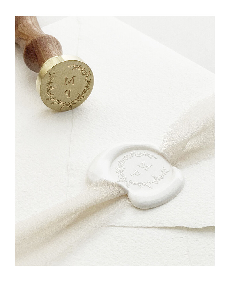 Personalized adhesive sealing seal with initials Personalized adhesive sealing seal with initials