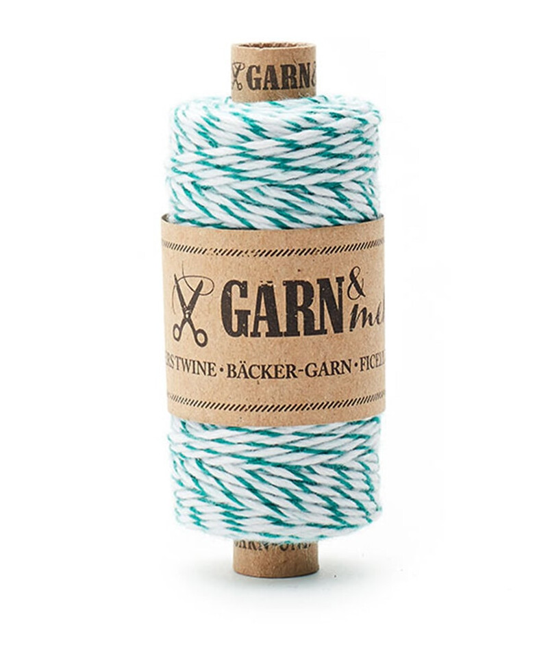 White emerald green twine White emerald green twine
