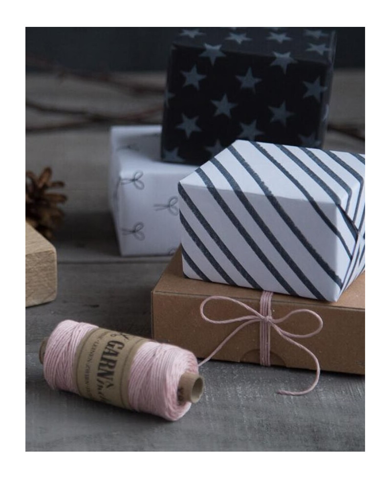 Powdery pink twine for packaging