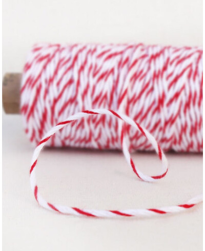 Rotes und weißes Garn für Hochzeitspapeterie