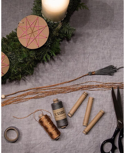 Cuerda gris para decoración de navidad