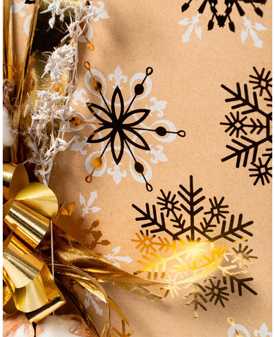 Christmas gift wrap snowflakes