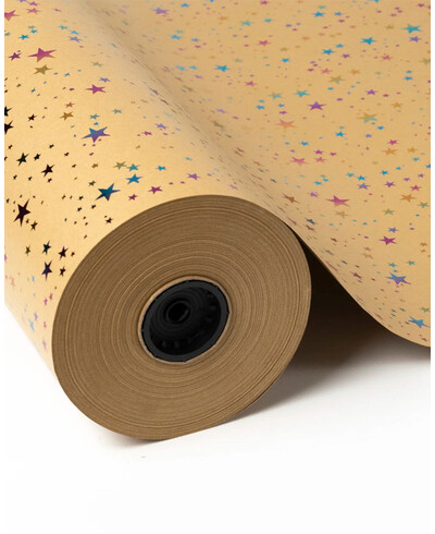 Papel de embrulho estrela metálica