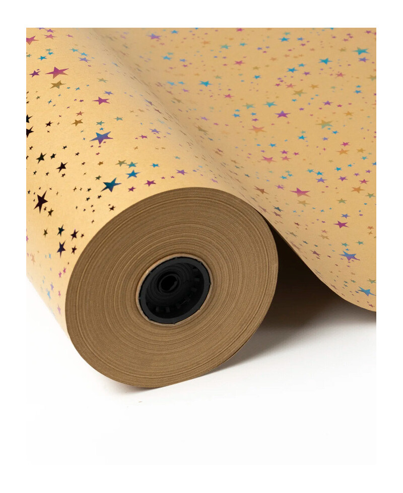 Papel de embrulho estrela metálica