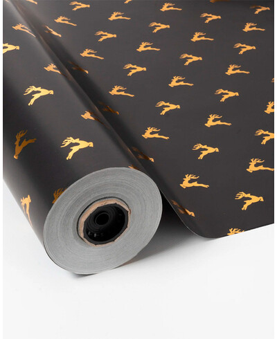 Gold reindeer wrapping papers