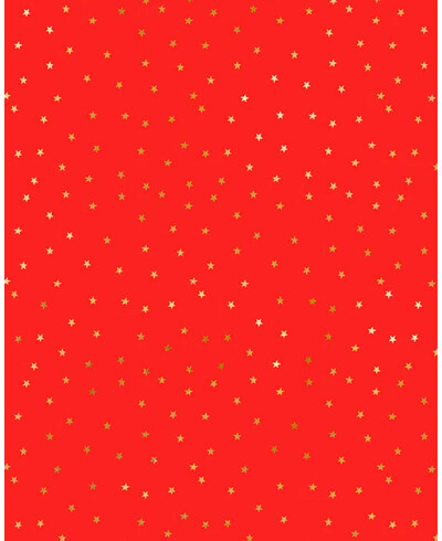 Rotes Geschenkpapier mit goldenen Sternen