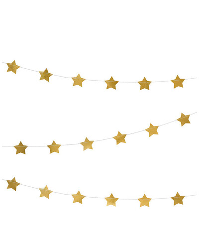 Guirnalda de papel estrellas de oro