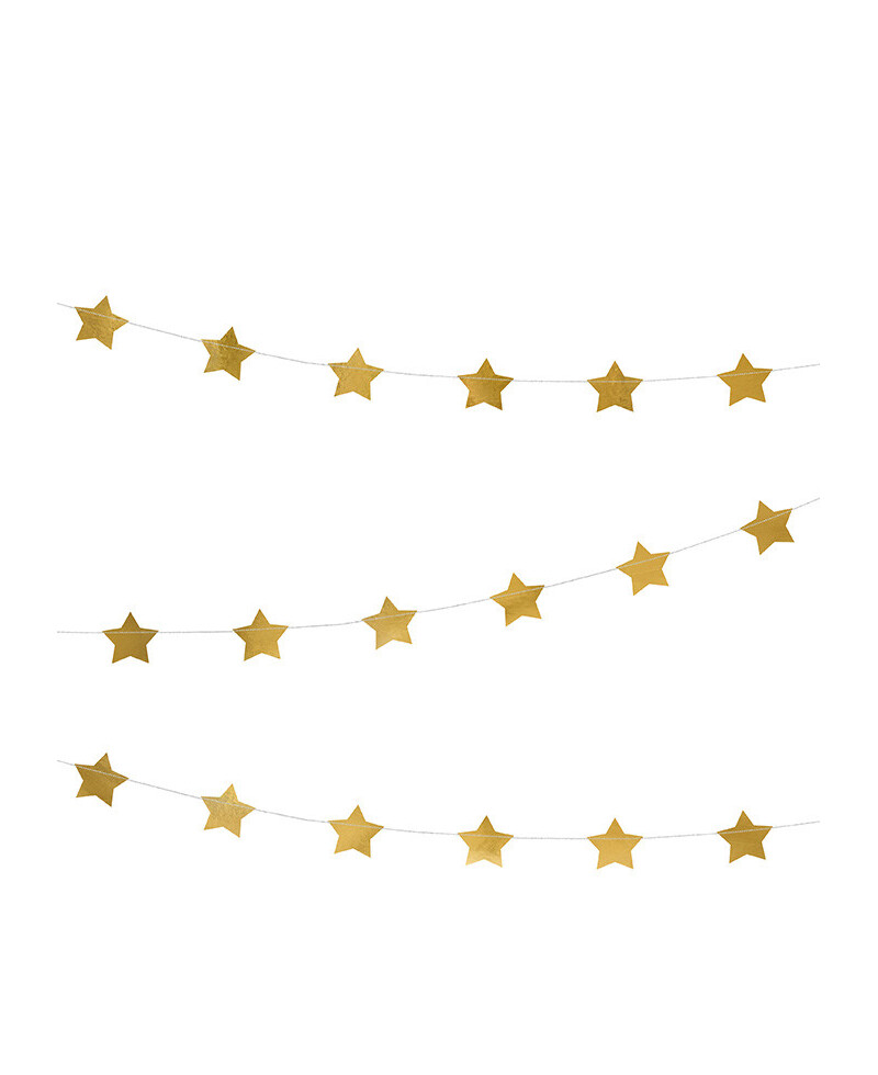 Guirnalda de papel estrellas de oro Guirnalda de papel estrellas de oro