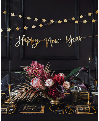 Ghirlanda di Capodanno con stelle dorate