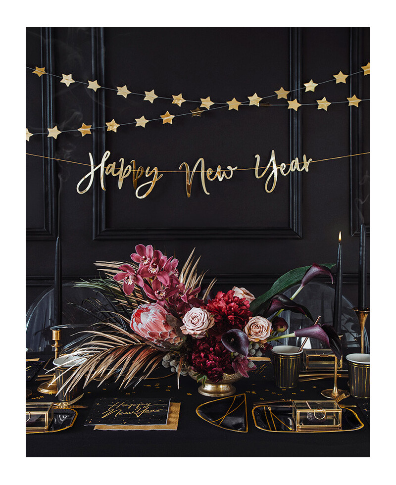 Ghirlanda di Capodanno con stelle dorate Ghirlanda di Capodanno con stelle dorate