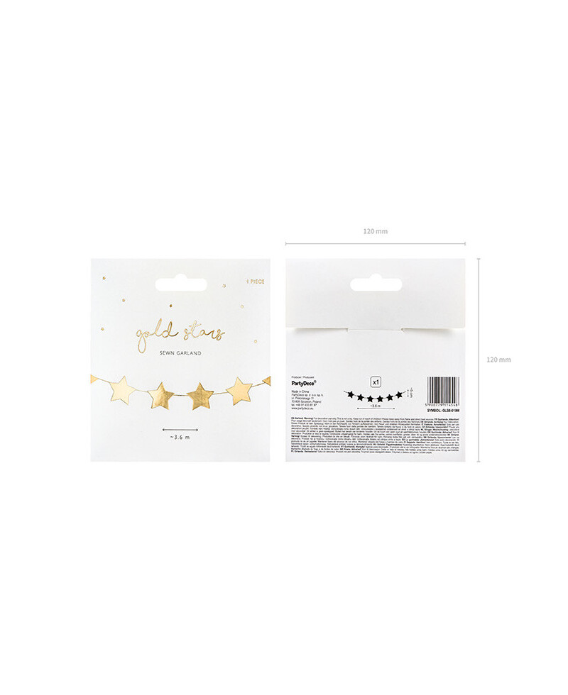 Guirnalda de papel estrellas oro para decoración Guirnalda de papel estrellas oro para decoración