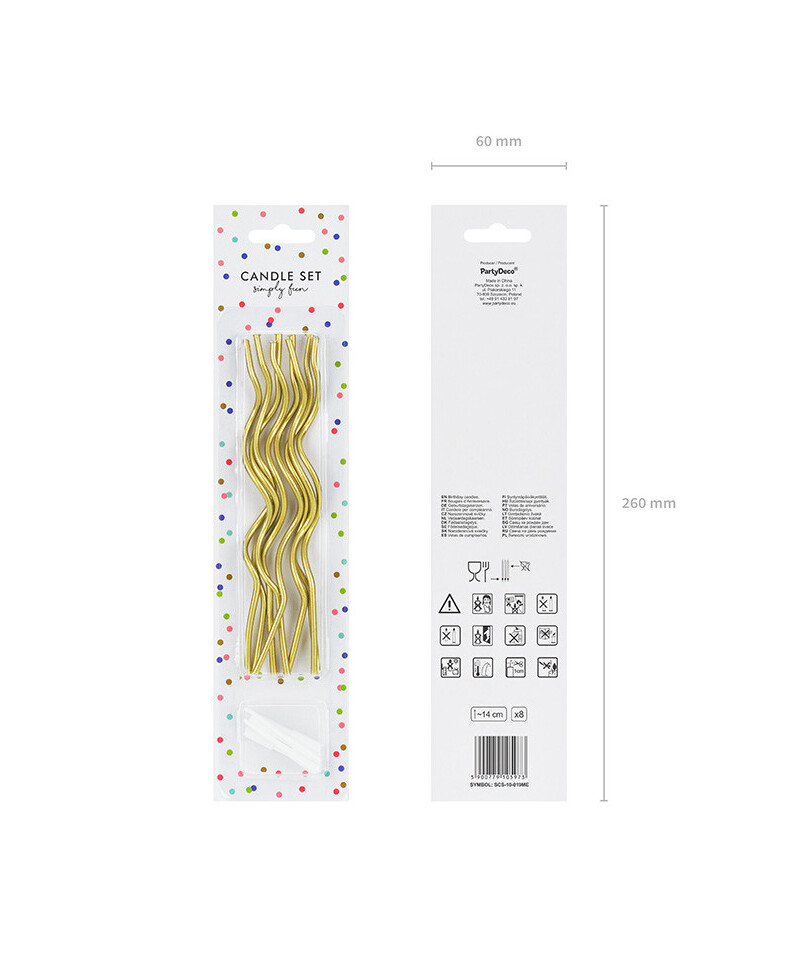 Gold wavy candles